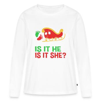 Werdende Mutter Werdende Mama Weihnachten - Frauen Premium Bio Langarmshirt - Weiß - Vorne - Julia (174cm)