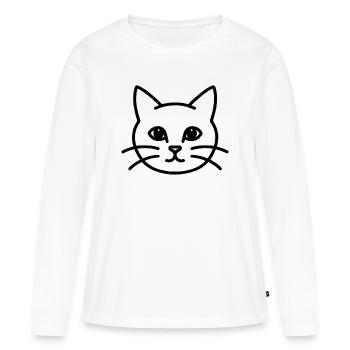 Chat Chat Chat - T-shirt manches longues Premium bio Femme - blanc - Devant - Julia (174cm)