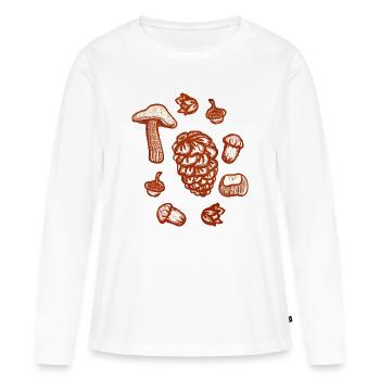 Rustikale Herbstschmuck-Illustration - Frauen Premium Bio Langarmshirt - Weiß - Vorne - Julia (174cm)