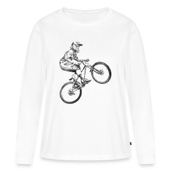 Bicyclette - T-shirt manches longues Premium bio Femme - blanc - Devant - Julia (174cm)