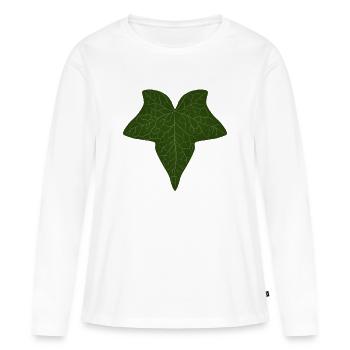 Elegant Green Ivy Leaf Pattern - Women's Premium Organic Long Sleeve Shirt - white - Front - Julia (174cm)