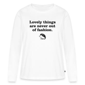 Lovely Things par Hedgehog Vintage - T-shirt manches longues Premium bio Femme - blanc - Devant - Julia (174cm)