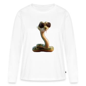 serpent, python, cobra, serpent à sonnettes, serpents - T-shirt manches longues Premium bio Femme - blanc - Devant - Julia (174cm)