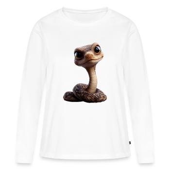 serpent, python, cobra, serpent à sonnettes, serpents - T-shirt manches longues Premium bio Femme - blanc - Devant - Julia (174cm)