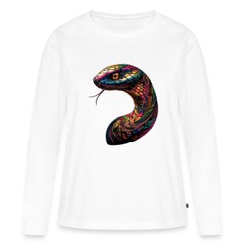 serpent, python, cobra, serpent à sonnettes, serpents - T-shirt manches longues Premium bio Femme - blanc - Devant - Julia (174cm)