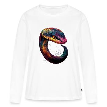 serpent, python, cobra, serpent à sonnettes, serpents - T-shirt manches longues Premium bio Femme - blanc - Devant - Julia (174cm)