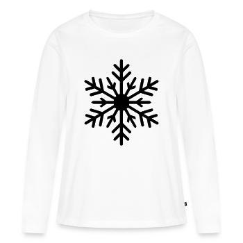 Flocon de neige, cristal de glace, couleur variable - T-shirt manches longues Premium bio Femme - blanc - Devant - Julia (174cm)