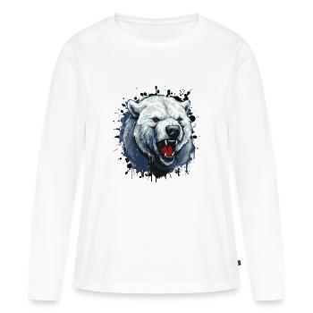 Ours polaire Ours polaire - T-shirt manches longues Premium bio Femme - blanc - Devant - Julia (174cm)