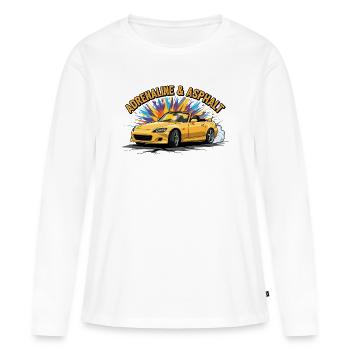 Adrenalin & Asphalt - Frauen Premium Bio Langarmshirt - Weiß - Vorne - Julia (174cm)