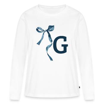 Monogramm g Geschenkidee - Frauen Premium Bio Langarmshirt - Weiß - Vorne - Julia (174cm)