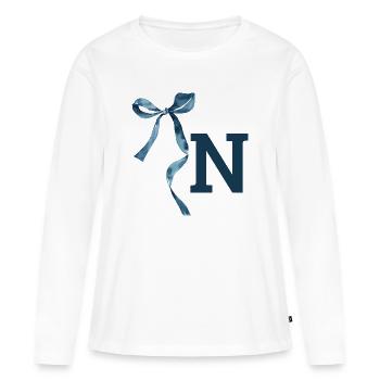 Monogramm n Geschenkidee - Frauen Premium Bio Langarmshirt - Weiß - Vorne - Julia (174cm)
