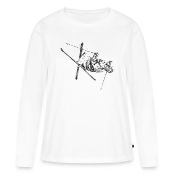 Ski de bosses - T-shirt manches longues Premium bio Femme - blanc - Devant - Julia (174cm)