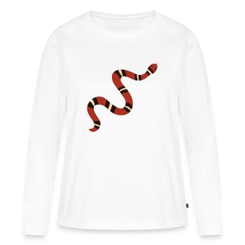 Illustration de serpent royal rouillé - T-shirt manches longues Premium bio Femme - blanc - Devant - Julia (174cm)