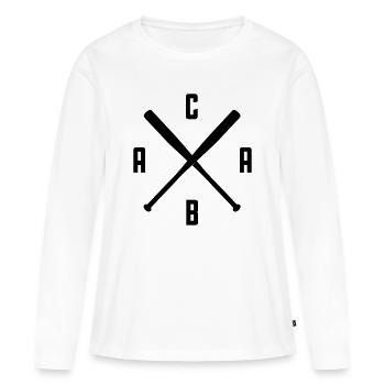 A C A B - T-shirt manches longues Premium bio Femme - blanc - Devant - Julia (174cm)