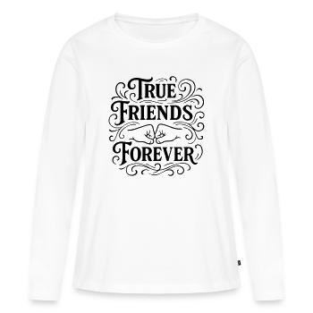 Amis fidèles Poing Punch - T-shirt manches longues Premium bio Femme - blanc - Devant - Julia (174cm)