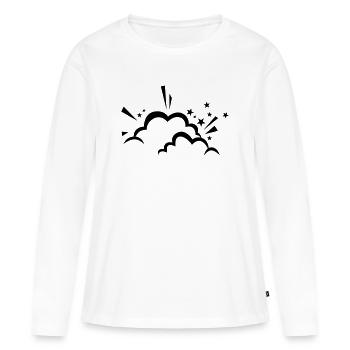 Comic Wolke nach Explosion - Frauen Premium Bio Langarmshirt - Weiß - Vorne - Julia (174cm)