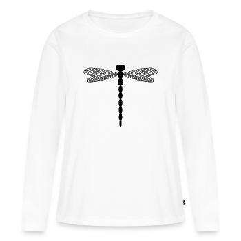 Libellule complexe - T-shirt manches longues Premium bio Femme - blanc - Devant - Julia (174cm)