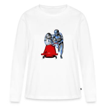 Bobsledder pushing at the start - Women's Premium Organic Long Sleeve Shirt - white - Front - Julia (174cm)