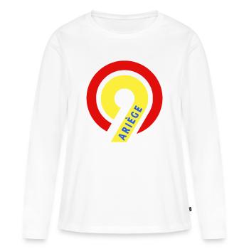 Ariège 09 - T-shirt manches longues Premium bio Femme - blanc - Devant - Julia (174cm)