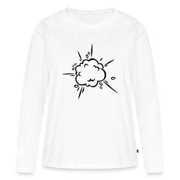 Nuage de poussière de bande dessinée - T-shirt manches longues Premium bio Femme - blanc - Devant - Julia (174cm)