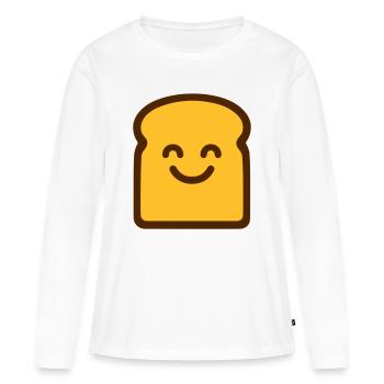 Toast mignon - T-shirt manches longues Premium bio Femme - blanc - Devant - Julia (174cm)