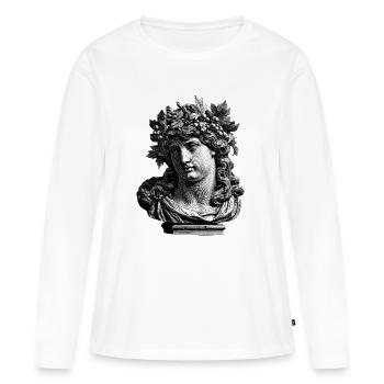 Buste antique de Bacchus – Gravure classique  - T-shirt manches longues Premium bio Femme - blanc - Devant - Julia (174cm)