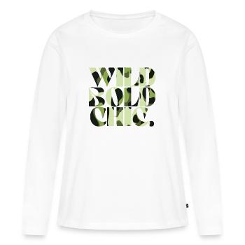 Sauvage Audacieux Chic Camouflage Chic - T-shirt manches longues Premium bio Femme - blanc - Devant - Julia (174cm)