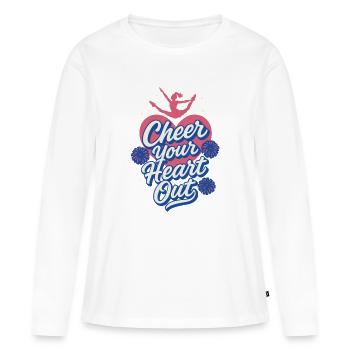 Je connais H.T.M.L - Comment rencontrer des dames - T-shirt manches longues Premium bio Femme - blanc - Devant - Julia (174cm)