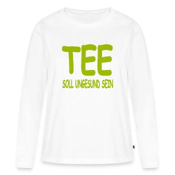 Tee - Frauen Premium Bio Langarmshirt - Weiß - Vorne - Julia (174cm)