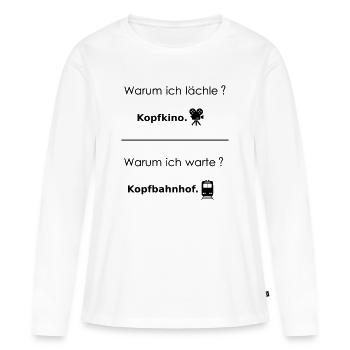Gare terminus de Kopfkino - T-shirt manches longues Premium bio Femme - blanc - Devant - Julia (174cm)