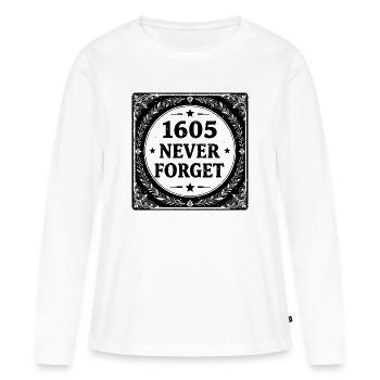 Black Gunpowder Stamp  - Women's Premium Organic Long Sleeve Shirt - white - Front - Julia (174cm)