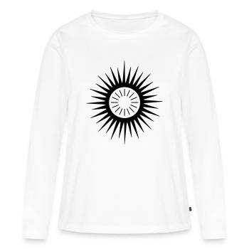 Symbole géométrique du rayon de soleil - T-shirt manches longues Premium bio Femme - blanc - Devant - Julia (174cm)