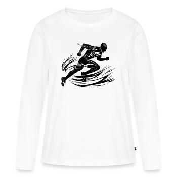 Sprinter in Motion - Women's Premium Organic Long Sleeve Shirt - white - Front - Julia (174cm)