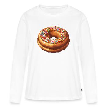 Beignet Pixel - T-shirt manches longues Premium bio Femme - blanc - Devant - Julia (174cm)