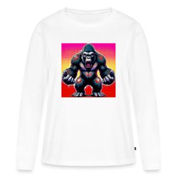 gorilla - Women's Premium Organic Long Sleeve Shirt - white - Front - Julia (174cm)