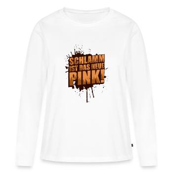 Mud est la nouvelle course dans la boue Mud Run Muddy Race - T-shirt manches longues Premium bio Femme - blanc - Devant - Julia (174cm)