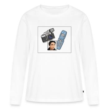 Foto-Dampf - Frauen Premium Bio Langarmshirt - Weiß - Vorne - Julia (174cm)
