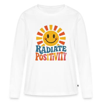 Sunburst Radiate Positivity - Women's Premium Organic Long Sleeve Shirt - white - Front - Julia (174cm)