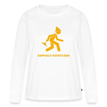 Tireurs d’asphalte orange - T-shirt manches longues Premium bio Femme - blanc - Devant - Julia (174cm)
