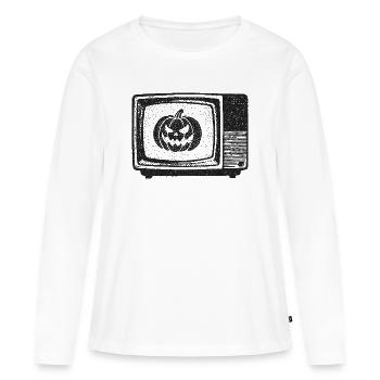 Citrouille TV - T-shirt manches longues Premium bio Femme - blanc - Devant - Julia (174cm)