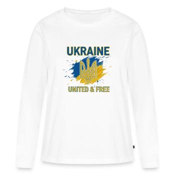 Ukraine Unity and Freedom - Women's Premium Organic Long Sleeve Shirt - white - Front - Julia (174cm)