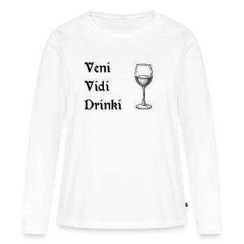 Veni vidi drinki - T-shirt manches longues Premium bio Femme - blanc - Devant - Julia (174cm)