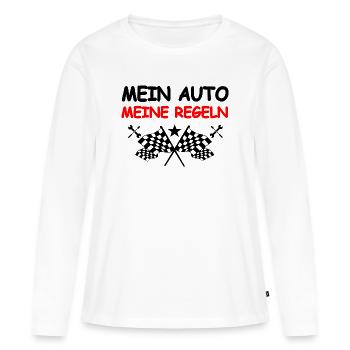 Auto - Frauen Premium Bio Langarmshirt - Weiß - Vorne - Julia (174cm)
