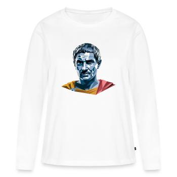Caesar - Cooles Geschichtslogo - Frauen Premium Bio Langarmshirt - Weiß - Vorne - Julia (174cm)