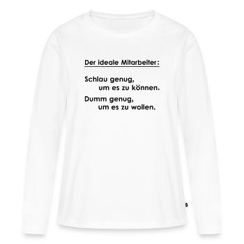 L’employé idéal - T-shirt manches longues Premium bio Femme - blanc - Devant - Julia (174cm)