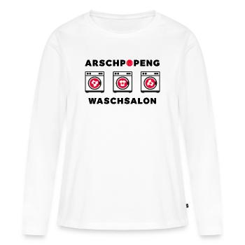Laverie automatique d’Arschpopeng - T-shirt manches longues Premium bio Femme - blanc - Devant - Julia (174cm)