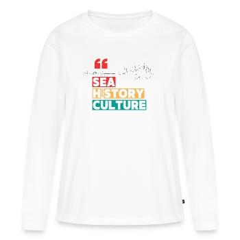 histoire - T-shirt manches longues Premium bio Femme - blanc - Devant - Julia (174cm)