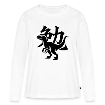 Raptor Kanji Ben - T-shirt manches longues Premium bio Femme - blanc - Devant - Julia (174cm)