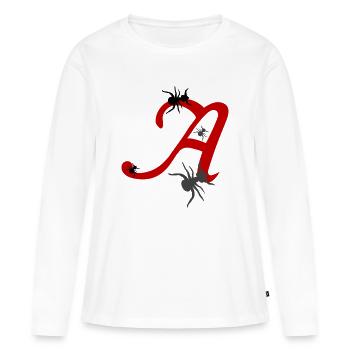 Letter A Initial - Women's Premium Organic Long Sleeve Shirt - white - Front - Julia (174cm)