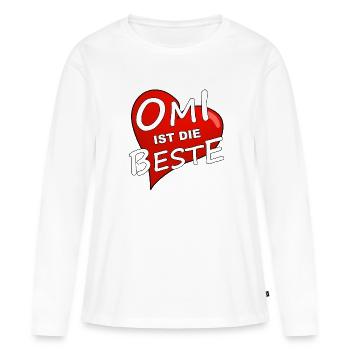 GRAND-MÈRE EST LA MEILLEURE - T-shirt manches longues Premium bio Femme - blanc - Devant - Julia (174cm)